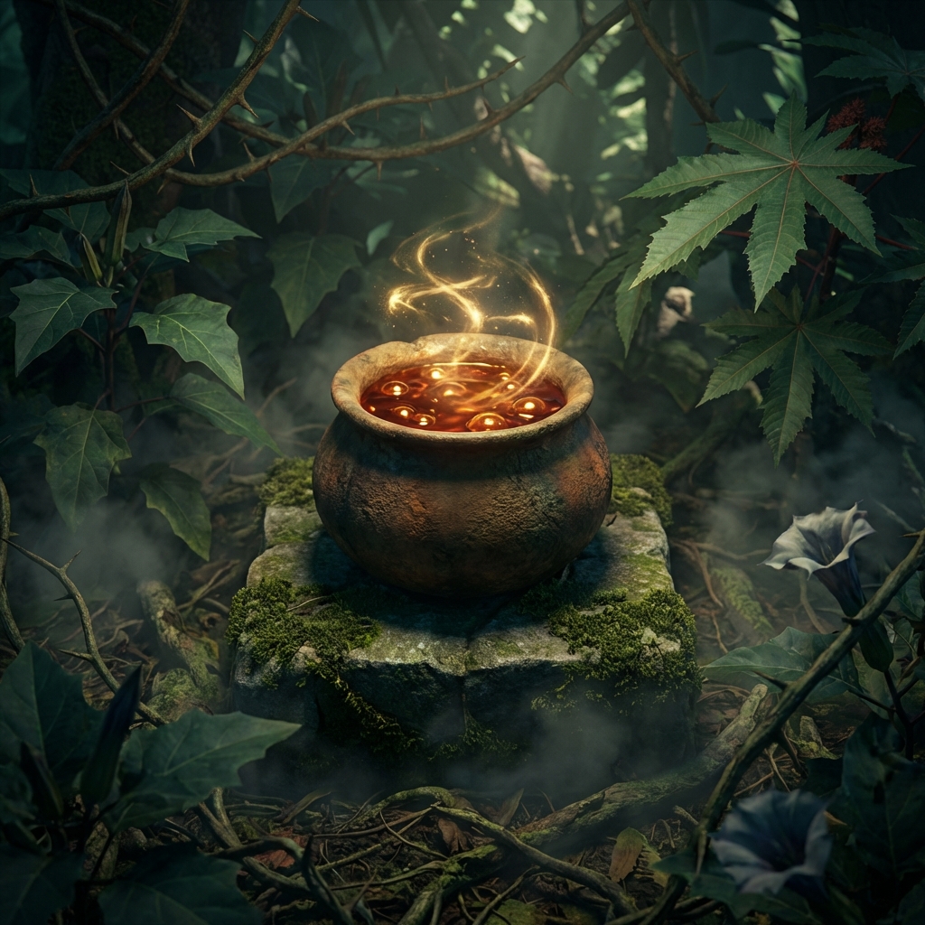 Glowing Amber Brahmastra Potion