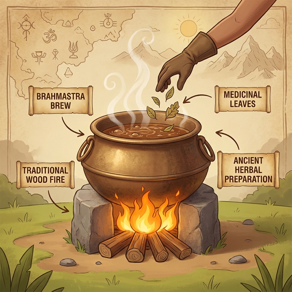 Boiling Cauldron on Fire